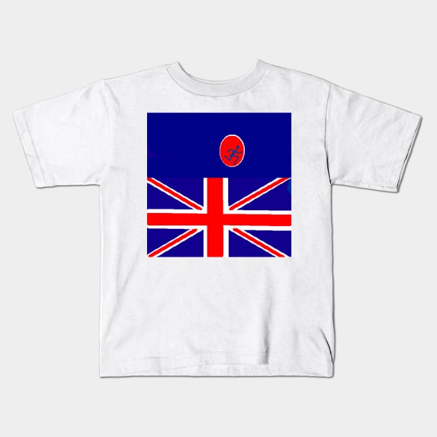 Sporty UK Design on White Background Kids T-Shirt by 2triadstore